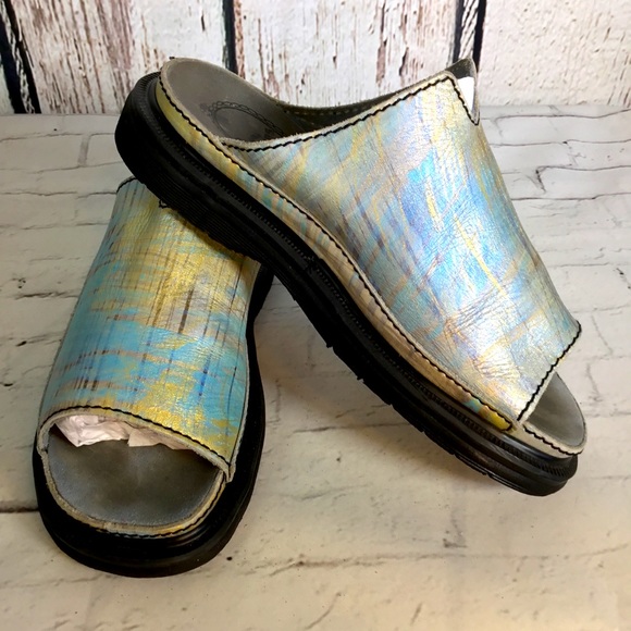 Dr. Martens Other - Vintage Dr. Martens Graffiti Leather Slip-On Slides 7 US England EUC HTF Color